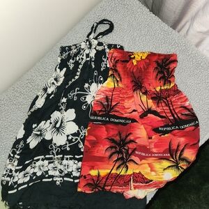 Tropical Kids Dress Set - Black and Red